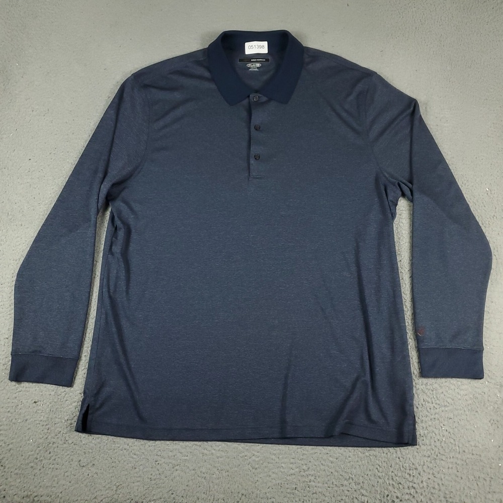 Greg Norman Polo Shirt Mens Size 2XL Blue Shark Casual Long Sleeve
